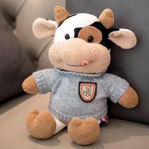Hot toys Cute Cow Doll Little Cow Plush Toy Chinese Zodiac Cow Doll Cloth Doll New Years Gift Girls Birthday Gift