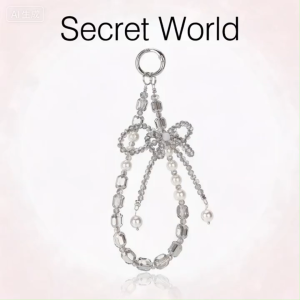 BasicSpark Phone Strap Bowknot Clear White Pearl Phone Charm Ins Style Womens Crystal Lanyard | Gantungan Telefon Cantik