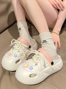 Womens Thick Bottom EVA Slip-On Summer Outdoor Sandals Anti-Slip Beach Shoes Cute Style Home Slippers Couple Friendly