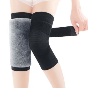 Rabbit Fur Strapped Knee Pads Thickened Winter Warm Knee Protectors for Men Women Elderly Cycling Use
