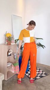 Croptop / Crop Top Kaos Wanita - COLORBLOCK - NAOTEE KAOS