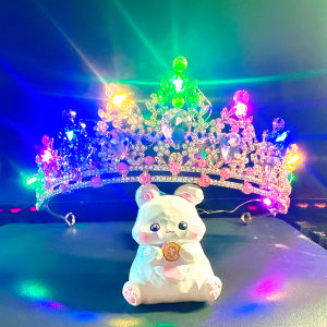 Glowing Princess Crown Childrens Headwear Birthday Girls Elegant Hair Accessory Childrens Fashion Accessories