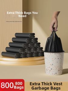 Yihong | Heavy Duty Kitchen Trash Bags Handheld Large Black Garbage Bag