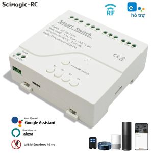 EWelink 4CH Công Tắc Wifi Thông Minh Tự Động Hóa Gia Đình Rơle WiFi 7-32V 85-250V Tương Thích Với Alexa Google Home Để Điều Khiển Đèn Thông Minh