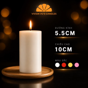 Nến Trụ Tròn Vivian Vus Candles Kích Thước 5.5x10cm - Nến Nghệ Thuật Trang Trí