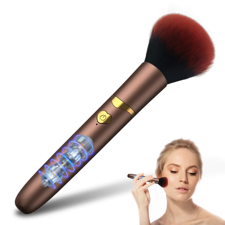 2 In 1 Electric Foundation Brush 7 Vibration Makeup Brush Multi-Function Soft Fluffy Portable Rechargeable Detail Makeup Tools