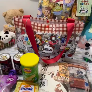 EchoBliss กระเป๋าใสพีวีซีความจุขนาดใหญ่กระเป๋าช้อปปิ้งการ์ตูน INS มูลค่าสูงกระเป๋าสะพายพิมพ์ลายน่ารักกันน้ำ