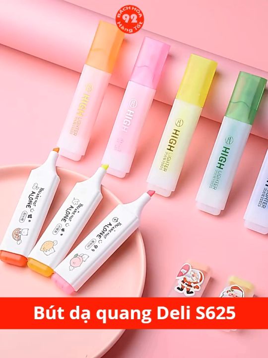Bút highlight đánh dấu nhớ dòng dạ quang Deli màu pastel/neon phù hợp cho học sinh văn phòng tiện dụng nhanh khô cao cấp nhiều màu | Lazada Việt Nam