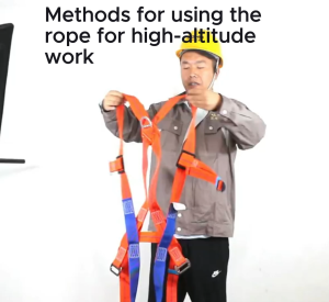 High-altitude safety harness for outdoor construction single hook fall arrest lanyard double back power Amazon safety rope