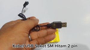 Paket Kabel USB + Baterai Mainan Anak RC 4X 14500 9000mAh 36V-48V Soket Hitam