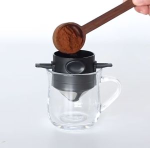 [CG] Foldable Coffee Filter Stainless Steel Reusable Coffee Dripper Coffee Funnel with Mesh Basket by Capital Grains