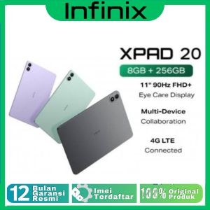 TABLET INFINIX XPAD 20 4G 8/256 GB Ram Upto 16GB Chipset Gaming Helio G88 100% BARU ORIGINAL GARANSI RESMI