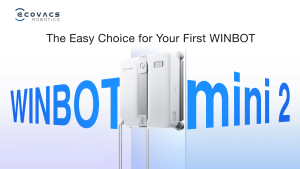 [NEW] ECOVACS Winbot Mini 2 Window Vacuum Cleaner | Compact Size | 8000 Pa Suction Power | Anti-fall Protection | Edge Cleaning