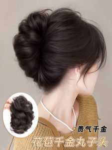 Womens Hair Bun Wig with Claw Clip Simulation Fluffy Chicken Nest Headband Elegant Updo Chinese Style Hair Pack Accessory