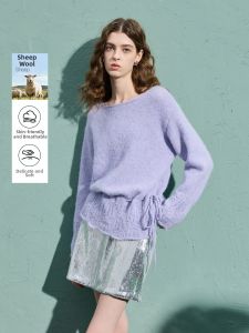 3COLOUR·S | Spring New Design Tie Front Off Shoulder Loose Drop Shoulder Sweater