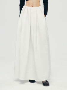 Showroomplus Spring Summer New Design Womens Long Skirt Side Split Flared Skirt Polyester Fiber Commute Style Pure Color