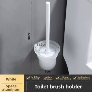 Punch-free Space Aluminum Bathroom Shelf Towel Rack Accessory Set