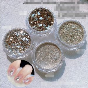 Set 4 hủ nhũ bạch kim kim sa siêu sáng lấp lánh trang trí móng tay nail