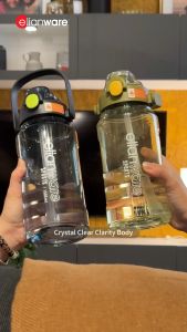 Elianware Tritan BPA FREE 1.5Ltr / 2Ltr Botol Air Outdoor School Drinking Water Bottle with Straw