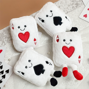 Creative playing cards plush pendant ace of spades soft stuffed doll cute doll couple keychain doll birthday gift pendant