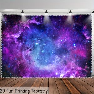 VIKAMA Starry Sky Theme Tapestry Purple and Blue Nebula Dreamy Bedroom Decor Visual Impact Living Room Room Decor