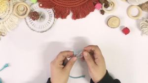 Handmade Knitting Smiley Keychain Macrame Kit With Tutorial For Beginner Hand DIY Smiley Key Chain Cell Phone Lanyard Pendant