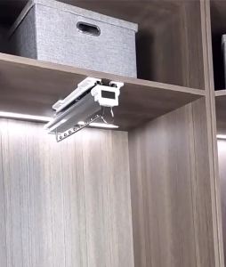 Heavy Soft Close Top Mount Pull Out Hanging Rod Dual Oil Dampered Rails For Wardrobe Closet Cloth Jacket Pants