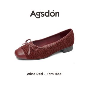 Agsdon | Breathable and Versatile Flats Bowknot Square Toe Shoe