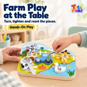 🤩 MONTESSORI TOY 🤩 FARM TOOL ACTIVITY BOARD Wooden Nuts & Bolts Tool Kids Children Toddler Gift Puzzle screen free toy