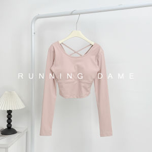 Womens Yoga Fitness Clothes Long Sleeve Sports T-shirts Slimming Design Breathable Comfortable Soft Quick Dry Nylon Spandex