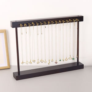 Walnut Wood Necklace Display Stand Luxury Pendant Jewelry Holder Buddhist Beads Cultural Play Hanging Rack High End Jewelry Stand