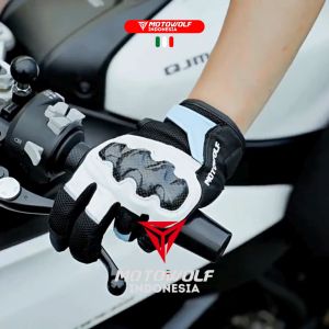 Motowolf Sarung Tangan Riding Karbon Kulit Anti-Selip Touchscreen 0347
