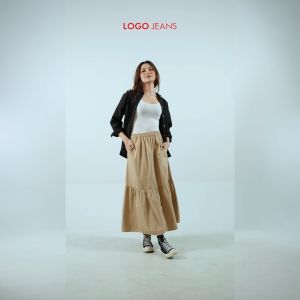 Logo Jeans Kemeja Wanita Ferina Black 24993L5BK