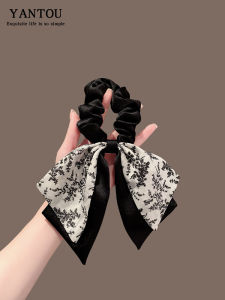 New Chinese Style Floral Butterfly Knot Sash Hair Ties Ancient Binding Low Bun Hair Bands Womens Fashion Accessories