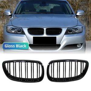 For BMW E92 E93 M3 2006-2009 Front Bumper Kidney Grill  Gloss Black Dual Line Grille Car Styling Racing Grilles Replacement Part