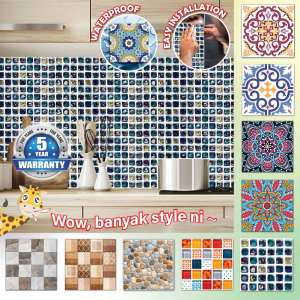 Famoustore 20X20CM Mosaic Tile Wall Tiles Sticker Waterproof Self Adhesive Wallpaper Kitchen Bathroom Tiles Sticker