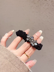 Dây buộc tóc nữ Eleanor Accessories hình hoa đính đá phụ kiện tóc dây cột tóc 11898