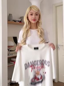 dangerouspeople | Bumper Car Print Short Sleeve Oversized Couple T-shirt