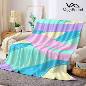 Chăn Flannel Hình Sóng Cầu Vồng Màu Pastel Ấm Áp Mềm Mại Thoải Mái Dùng Được Quanh Năm Trang Trí Ghế Sofa Quà Tặng Halloween Giáng Sinh