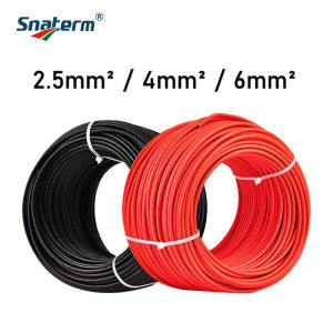 Photovoltaic Cable 14/12/10 AWG 2.5mm2 4mm2 6mm2 Solar Power Cable Wire Cable for PV Panels Connection Red Black XLPE jacket