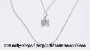 Nữ Màu Tím Pha Lê Nơ Mặt Dây Chuyền Vòng Cổ Dây Bạc Kim Cương Giả Choker Y2K Trang Sức Thời Trang Cho Bạn Gái Tuổi Teen Đảng Phụ Kiện
