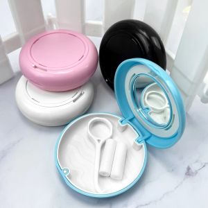 Dental Retainer Box With Mirror Ventilate Braces Orthodontic Case Magnetic Fake Teeth Aligner Mouth Guard Case False Denture Box