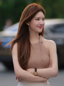 Áo Ba Lỗ Không Tay Cổ Treo Dệt Kim Cho Nữ Mùa Hè Áo Ba Lỗ Cổ Chữ U Hở Vai Áo Ba Lỗ Cotton Thường Ngày Cho Nữ