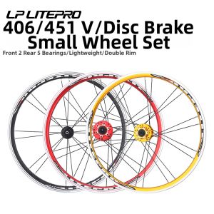 LP litepro|Dual Brake Compatible 406-451mm Rim 20 Inch Wheelset 5 Bearings Lightweight 120 Tones