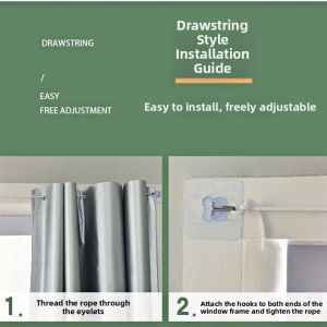 Self-adhesive Thickening No-drill Curtains Light Blocking