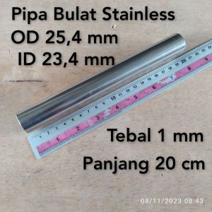 Pipa Bulat Stainless OD 254 mm ID 234 mm Tebal 1 mm Panjang 20 cm