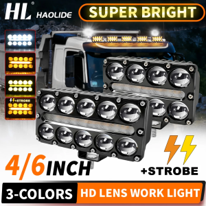 HAOLIDE 8/10 Lens Auxiliary Motorcycle Spotlight Working Fog lights Projector Headlight Additional Electric Drivingoff-road use