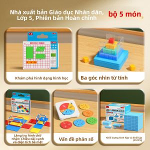 MINGZHUO | Bộ Dụng Cụ Dạy Toán 2025 cho Học Kỳ Trên Lớp 5 - Độ Dài Cạnh và Diện Tích Bề Mặt Hình Khối