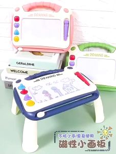 กระดานแม่เหล็ก 4สี แบบโต๊ะ กระดานเขียนลบได้ กระดานวาดรูป ของเล่นเด็ก เสริมพัฒนาการ