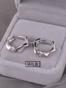 925 Silver Needle Irregular Simple Personality Hoops Earrings Minimalist Style Fashionable Jewelry Elegant Sensation
